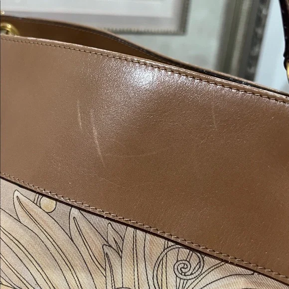 Salvatore Ferragamo Brown and Cream Floral Tote - Picture 14 of 17